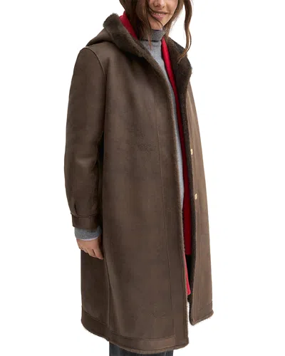 Emme Turtledove Faux Fur Reversible Coat In Brown