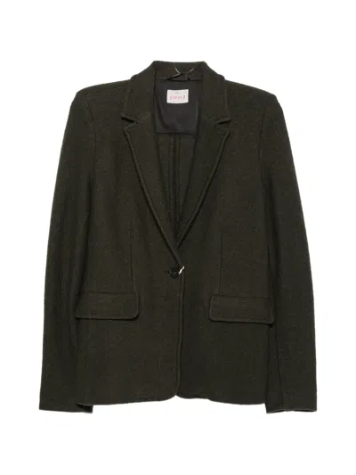 Emme Virgin Wool Single-breasted Blazer In Green