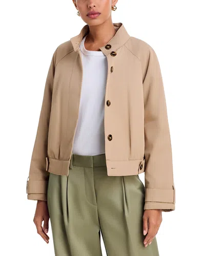 Emme Water Repellent Gabardine Trench Coat In Neutral