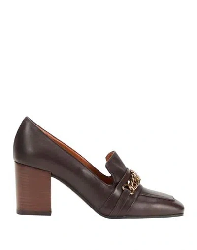 Emmeline Woman Loafers Dark Brown Size 8 Leather