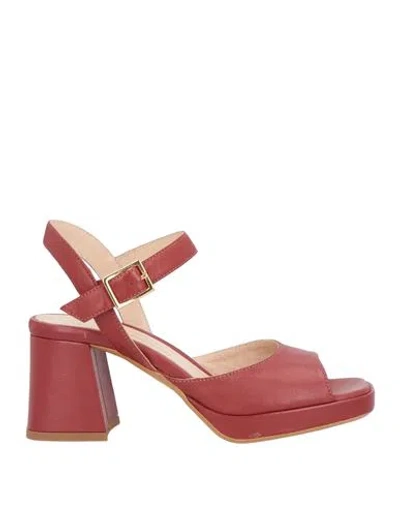Emmeline Woman Sandals Brick Red Size 6 Leather