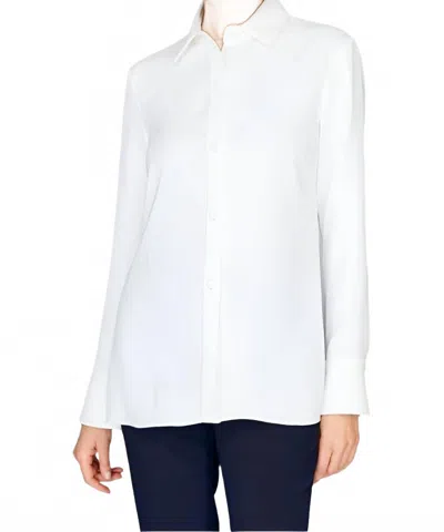 Emmelle Collared Button Down Blouse In Pearl In White