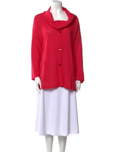 Pre-owned Emmelle Cowl Neck Long Sleeve Tunic In Red