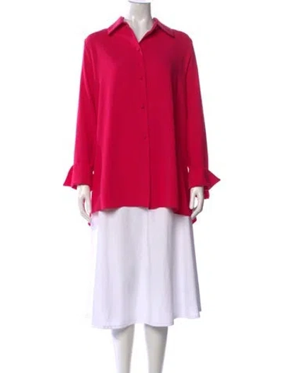 Pre-owned Emmelle Long Sleeve Button-up Top In Pink