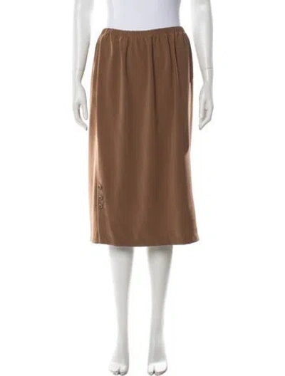 Pre-owned Emmelle Midi Length Skirt In Brown