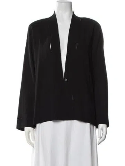 Pre-owned Emmelle Open Front Long Sleeve Top In Black