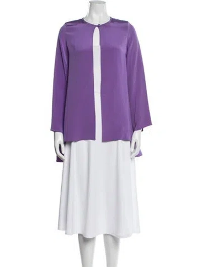 Pre-owned Emmelle Open Front Top In Purple