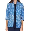 Emmelle Paintbrush Stretch Jacquard High Neck Jacket In Blue In Blue