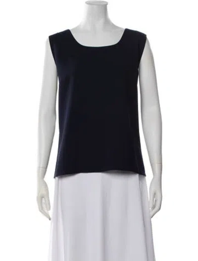 Pre-owned Emmelle Scoop Neck Sleeveless Top In Blue