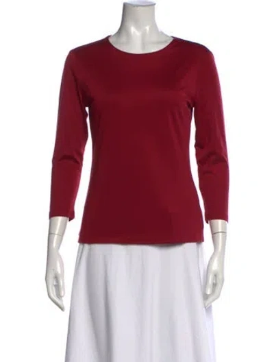 Pre-owned Emmelle Silk Crew Neck Top In Red