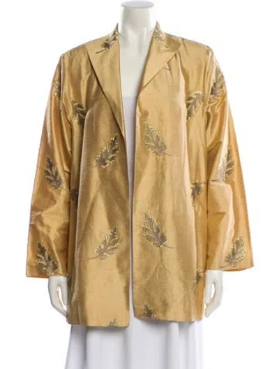 Pre-owned Emmelle Silk Printed Blazer In Neutral