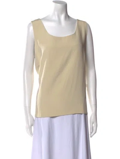 Pre-owned Emmelle Silk Scoop Neck Top In Neutral