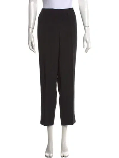 Pre-owned Emmelle Silk Straight Leg Pants In Black