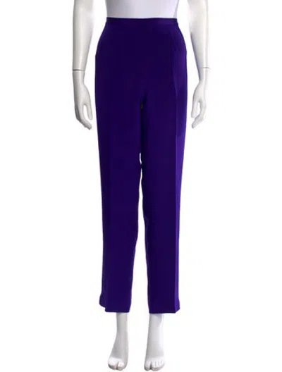Pre-owned Emmelle Silk Straight Leg Pants In Purple