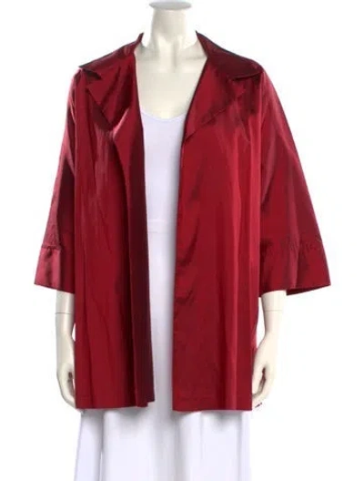Pre-owned Emmelle Silk V-neck Tunic In Red