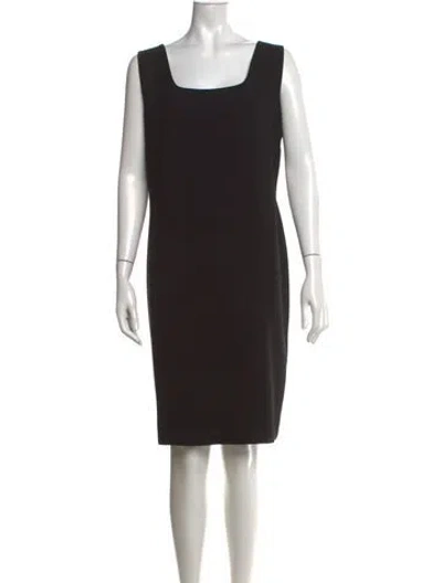 Pre-owned Emmelle Square Neckline Knee-length Dress In Black