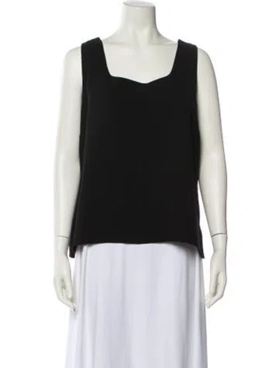 Pre-owned Emmelle Square Neckline Sleeveless Top In Black