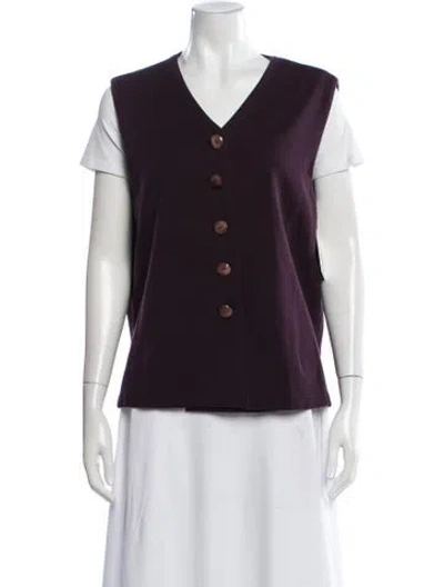 Pre-owned Emmelle V-neck Sleeveless Top In Purple