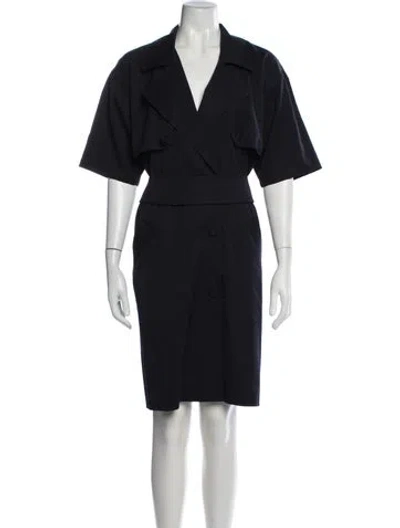 Pre-owned Emmelle Wool Knee-length Dress In Blue