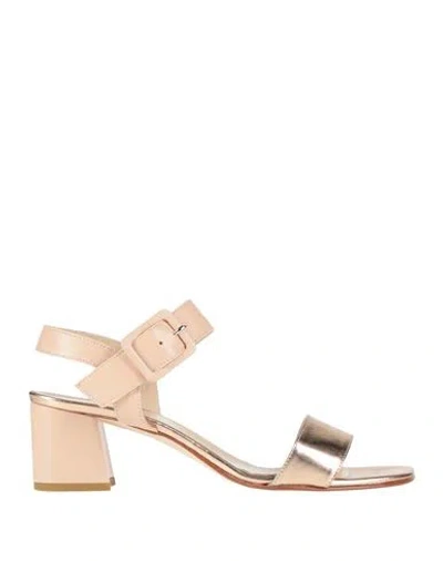 Emmenne By Martina Nanni Woman Sandals Rose Gold Size 6 Leather