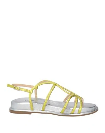 Emmenne By Martina Nanni Woman Sandals Yellow Size 7 Leather