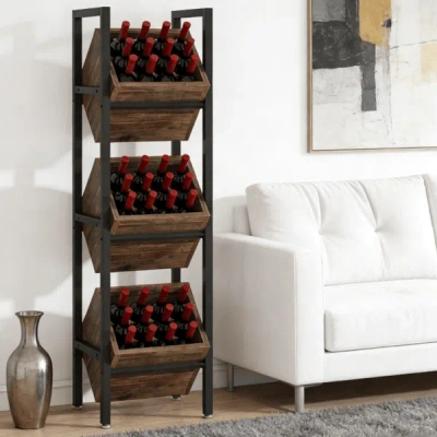 Emmeno Wine Rack Cabinet In Brown