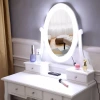 Emmeno With Light Bulb Single Mirror 5 Drawer Dressing Table White In White
