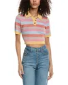 EMMIE ROSE EMMIE ROSE CROPPED POLO SHIRT