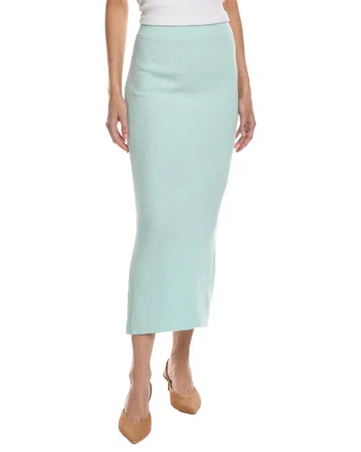 Emmie Rose Ribbed Maxi Skirt In Blue