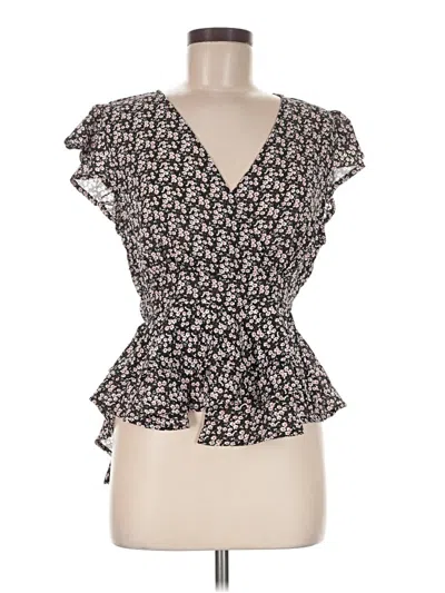 Emmie Rose Short Sleeve Blouse In Black