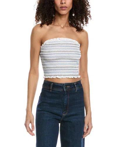 Emmie Rose Smocked Tube Top In White