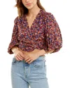 Emmie Rose Tie-front Top In Multi