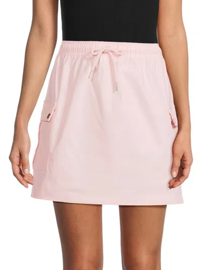 Emmie Rose Women's Drawstring Cargo Mini Skirt In Light Pink