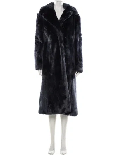Pre-owned Emory Bee Faux Fur Coat W/ Tags In Blue