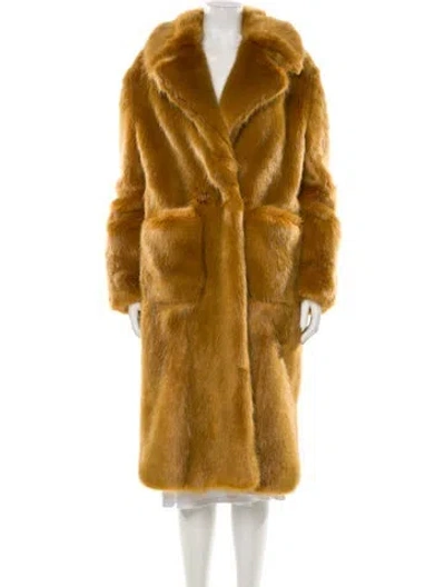 Pre-owned Emory Bee Faux Fur Coat W/ Tags In Yellow