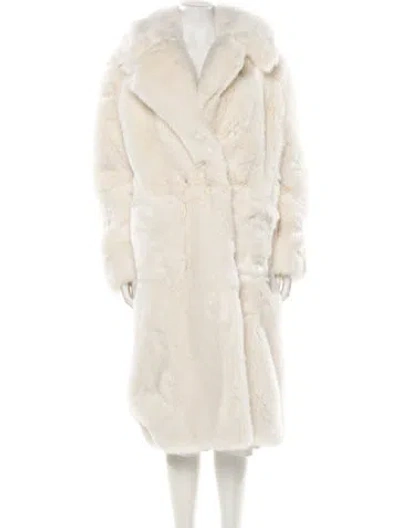 Pre-owned Emory Bee Faux Fur Coat In White