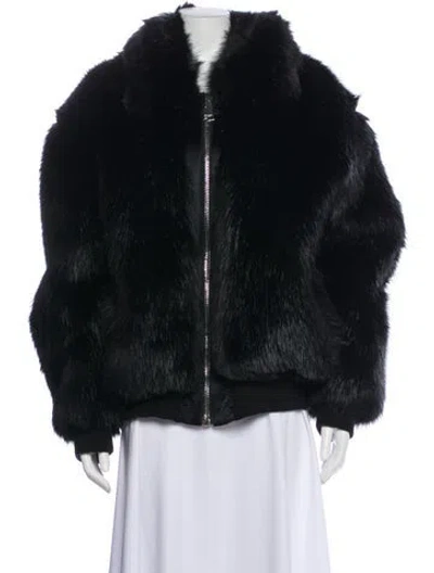 Pre-owned Emory Bee Faux Fur Jacket In Black