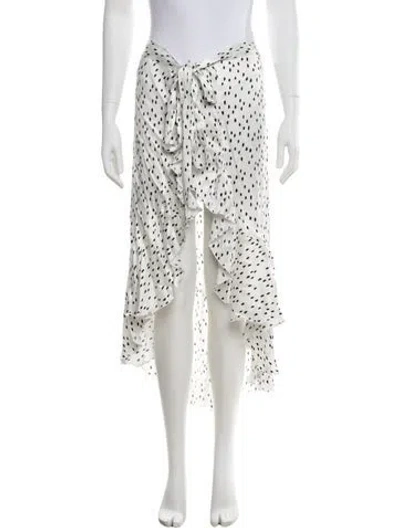 Pre-owned Emory Bee Polka Dot Print Midi Length Skirt In Neutral