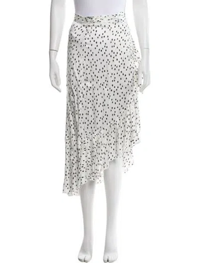 Pre-owned Emory Bee Polka Dot Print Midi Length Skirt In White
