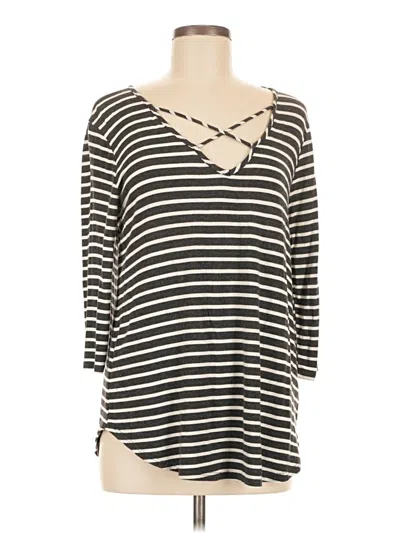 Pre-owned Emory Park 3/4 Sleeve Top Gray V-neck Tops