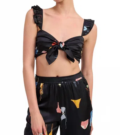 Emory Park Beach Mode Tie-front Bralette Top In Multi
