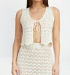 Emory Park Brinett Crochet Butterfly Top In Beige In Beige