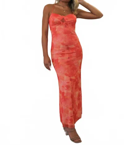Emory Park Calypso Mesh Maxi Dress In Orange