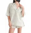 Emory Park Campbell Stripe Oversized Tunic Top In Beige In Neutral