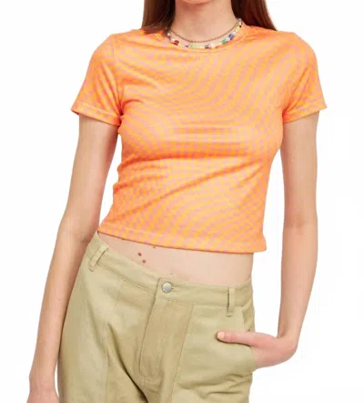 Emory Park Checkered Tee In Pink Tang In Multi