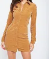Emory Park Closer To You Corduroy Dress In Tan In Yellow
