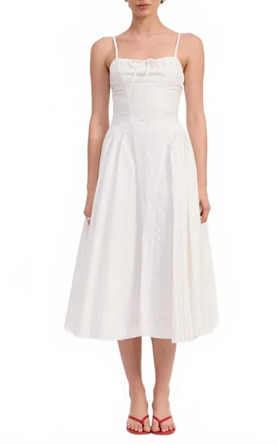 Emory Park Corset Bustier Midi Dress In White