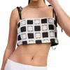 Emory Park Crochet Floral Top In Black Multi In White