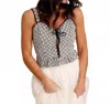 Emory Park Daisy Lace Up Corset Tank Top In Grey In Gray