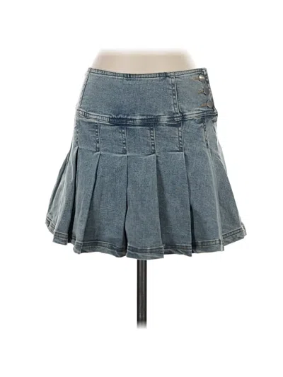 Pre-owned Emory Park Denim Skirt In Gray